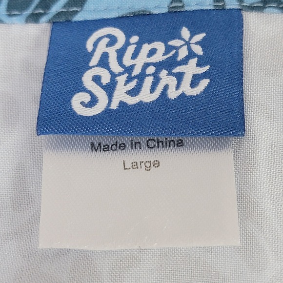 RipSkirt Hawaii Women's L Tuscan Blues Floral Paisley Quick Dry Wrap Skirt - Picture 10 of 11